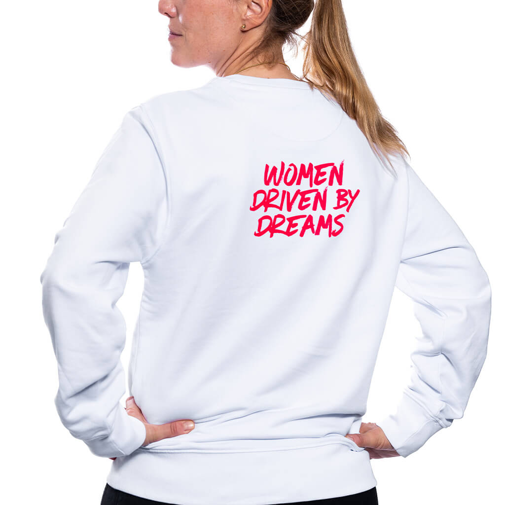 WHITE SWEATSHIRT - WOMEN DRIVEN BY DREAMS